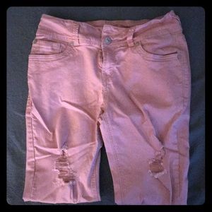 Wallflower Distressed Pink Jeans